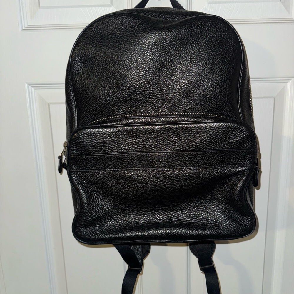 Coach Black Pebbled Leather Backpack